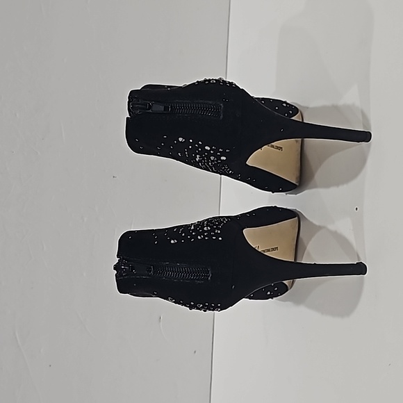 INC Black Suede with Rhinestone Booties Size 10 - Picture 3 of 15